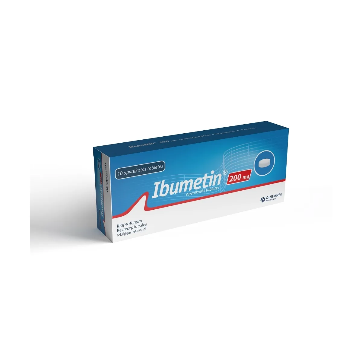 IBUMETIN® 200 mg apvalkotās tabletes, 10 gab - Produkta attēls