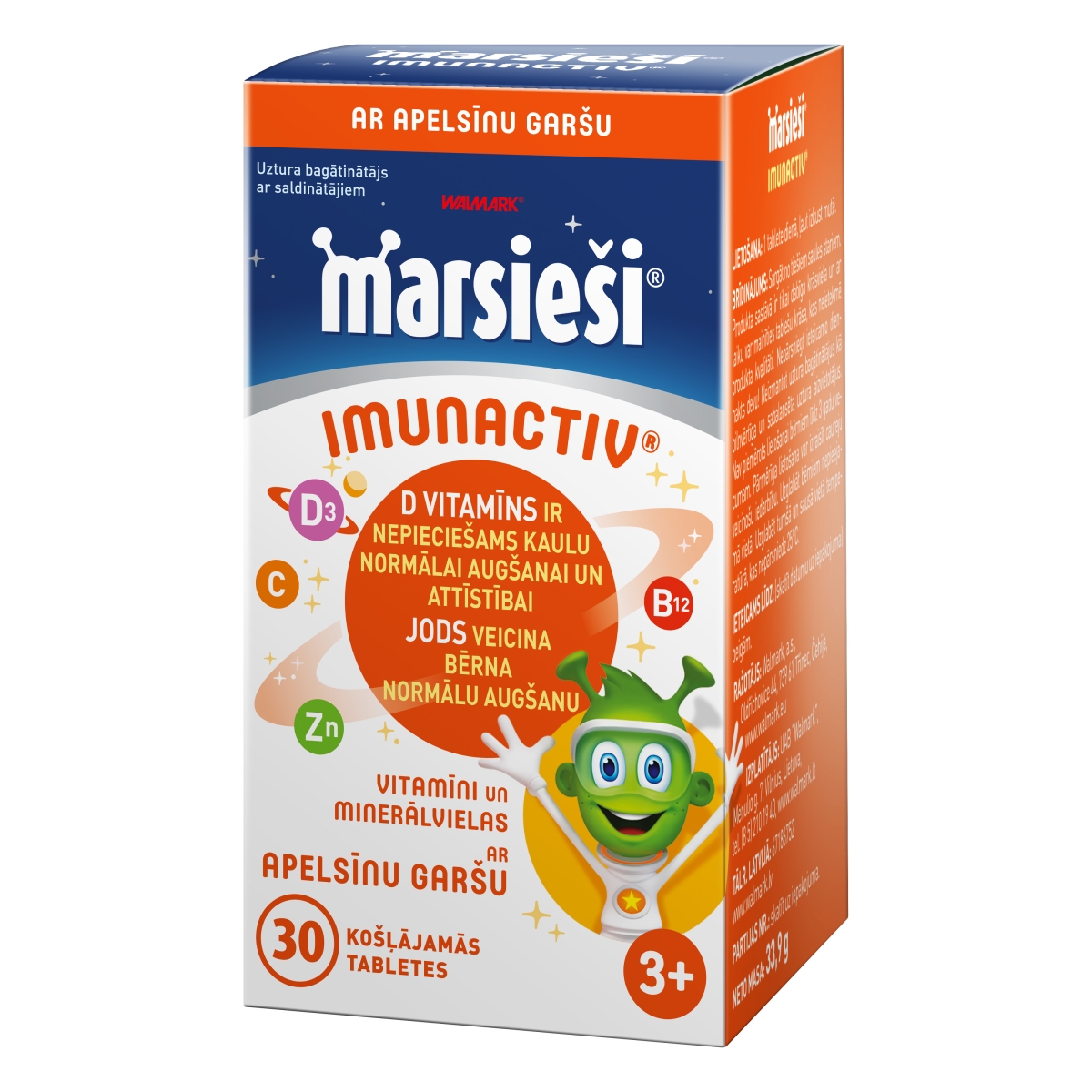 MARSIEŠI® Imuno košļājamas tabletes ar apelsīnu garšu, 30 gab. - Produkta attēls