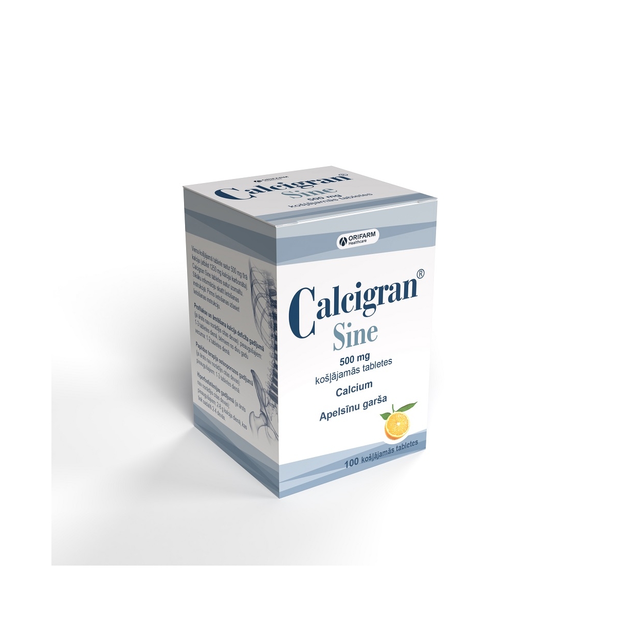 CALCIGRAN SINE 500MG KOŠĻĀJAMĀS TABLETES N100 - Produkta attēls