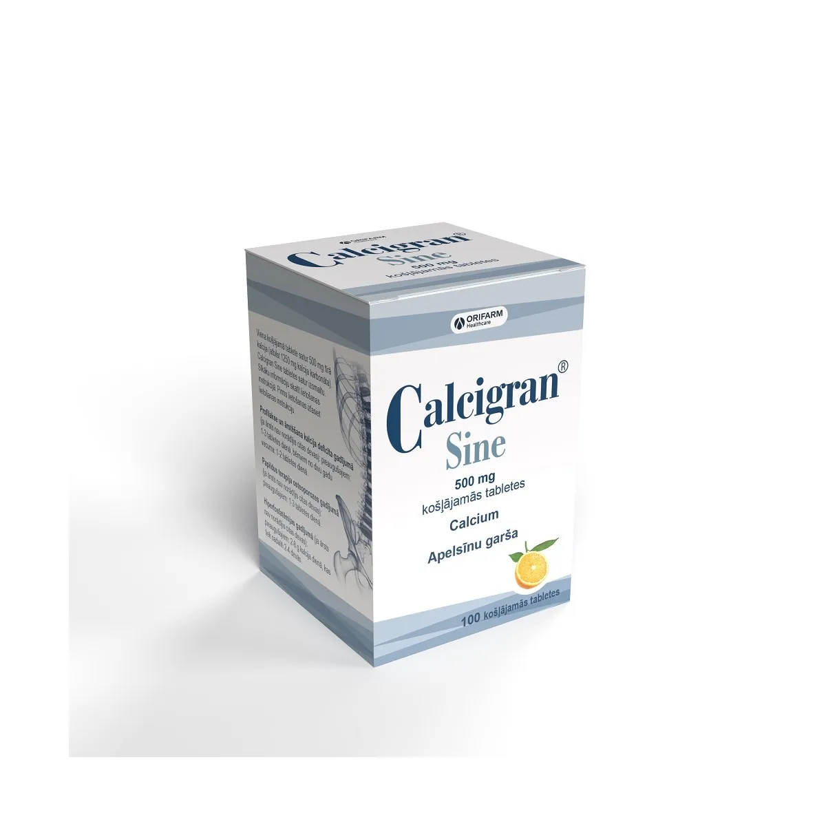 CALCIGRAN Sine 500 mg košļ. tabletes, 100 gab. - Produkta attēls