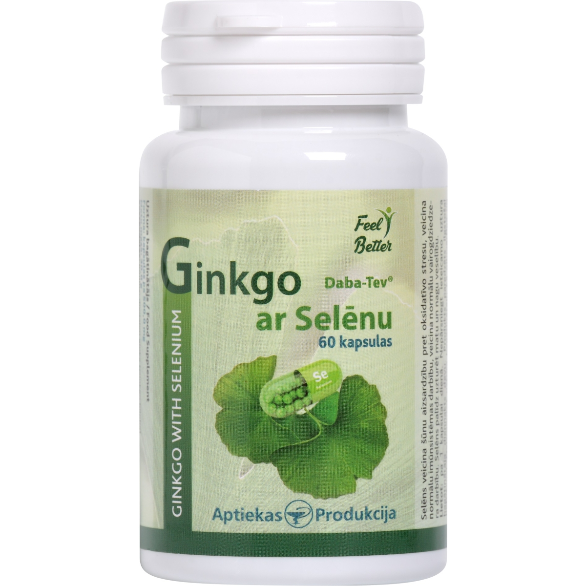 AP Ginkgo Biloba ar selēnu, kapsulas, 60gab - Produkta attēls