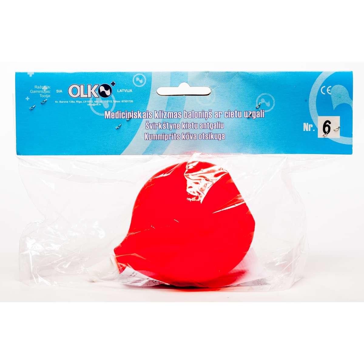 GUMIJAS KLIZMAS BALONS AR CIETO UZGALI NR.6 (OLKO)