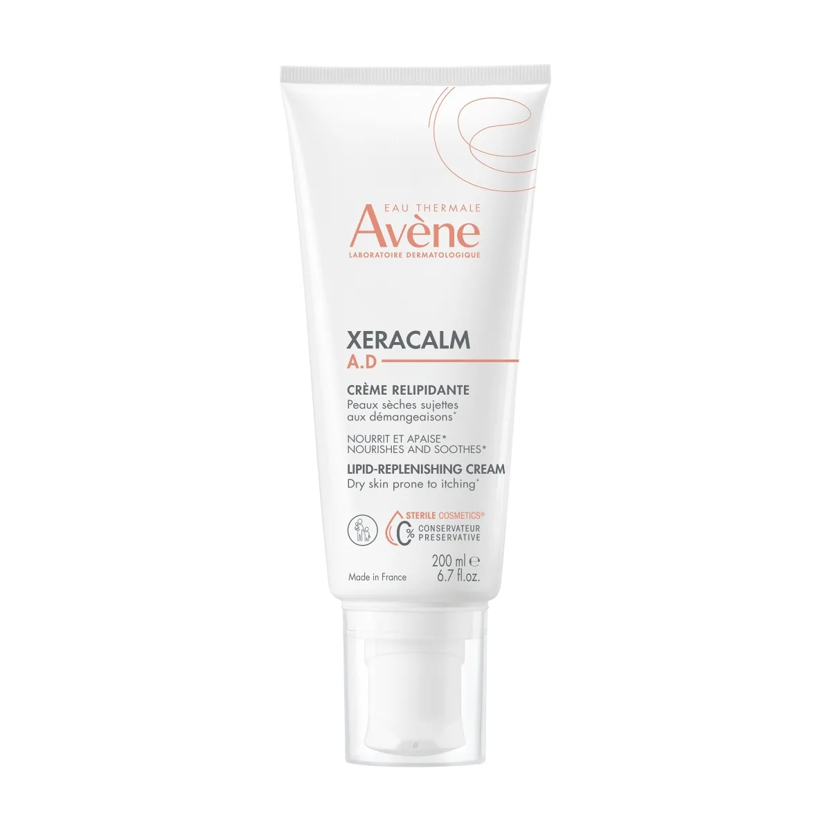 AVÈNE Xeracalm A.D. lipīdus atjaun. un mīkstinošs krēms, 200 ml - Produkta attēls