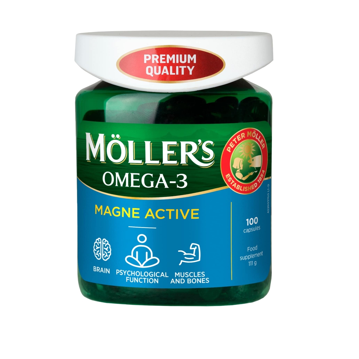 MOLLERS Omega-3 Magne Active kapsulas, 100 gab. - Produkta attēls