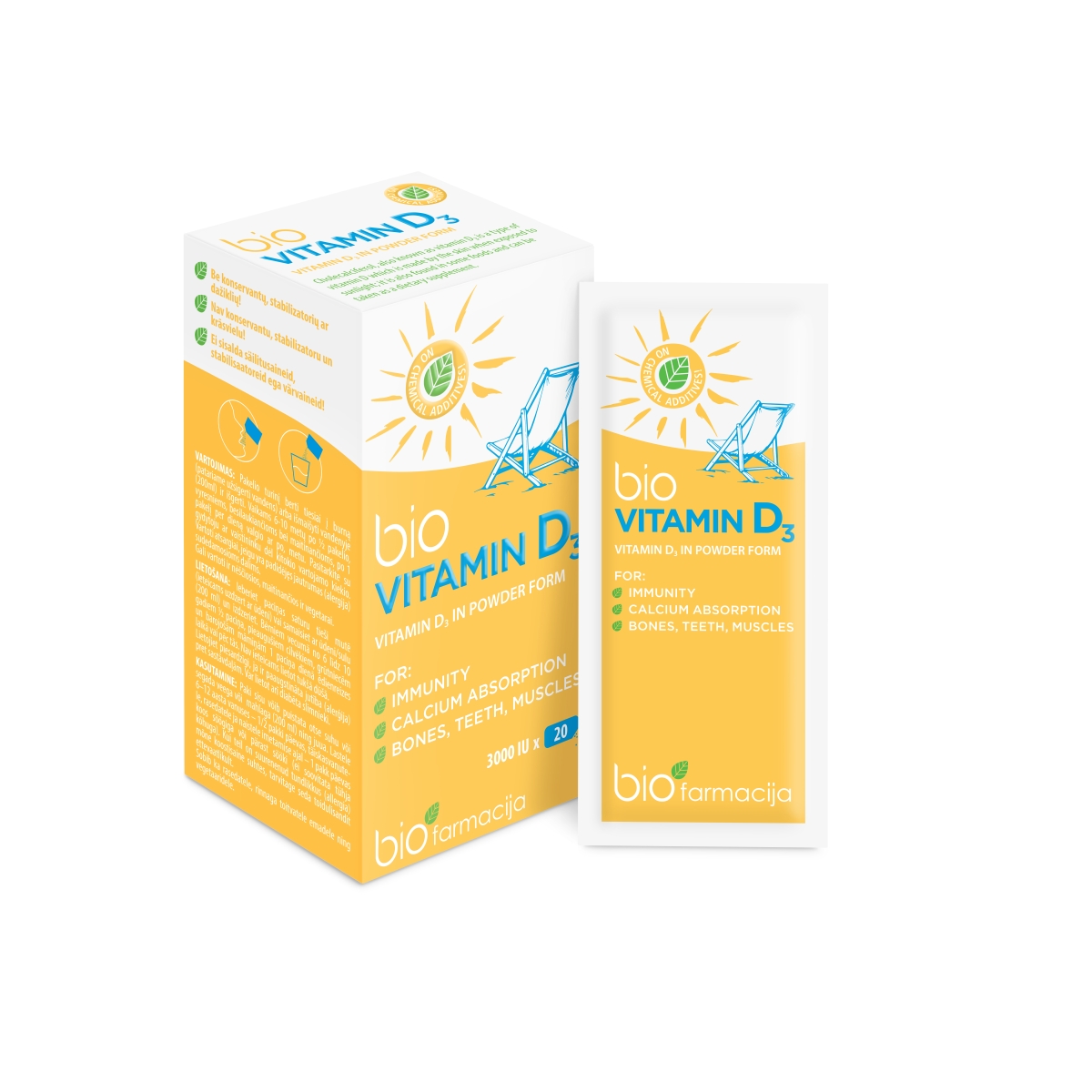 bioVITAMĪNS  D3 N20 pulveris - Produkta attēls