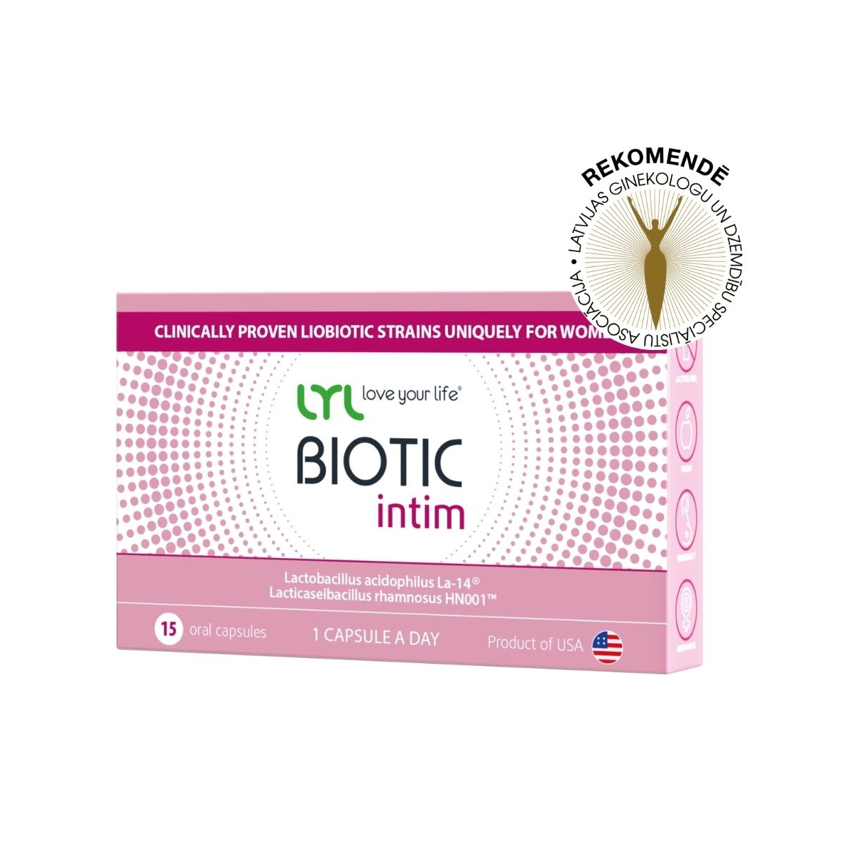 LYL BIOTIC Intim kapsulas, 15 gab. - Produkta attēls