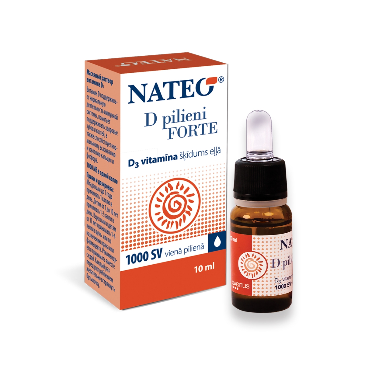 NATEO D Forte pilieni, 10 ml - Produkta attēls