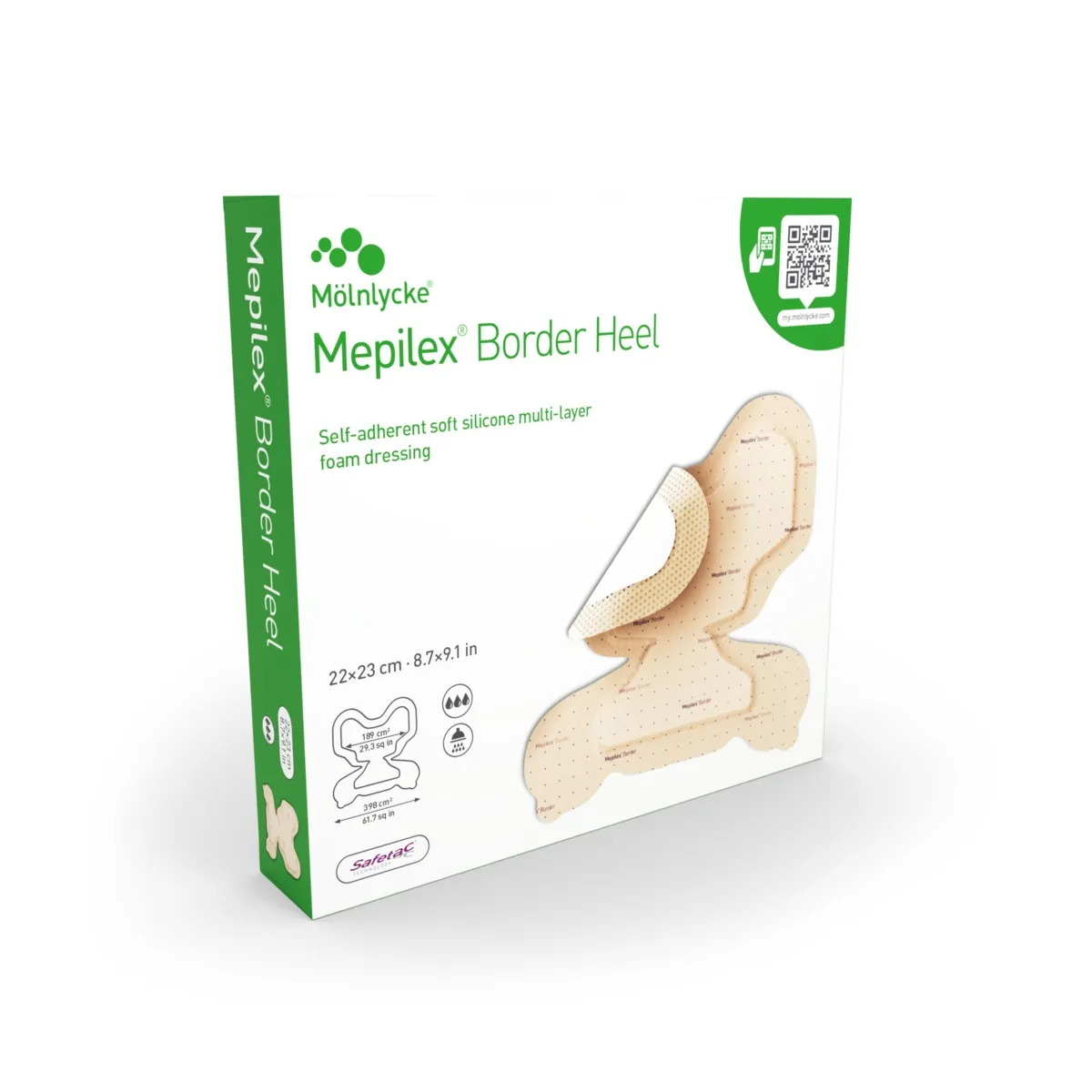 MEPILEX Border Heel 22 x 23cm, 6 gab. - Produkta attēls