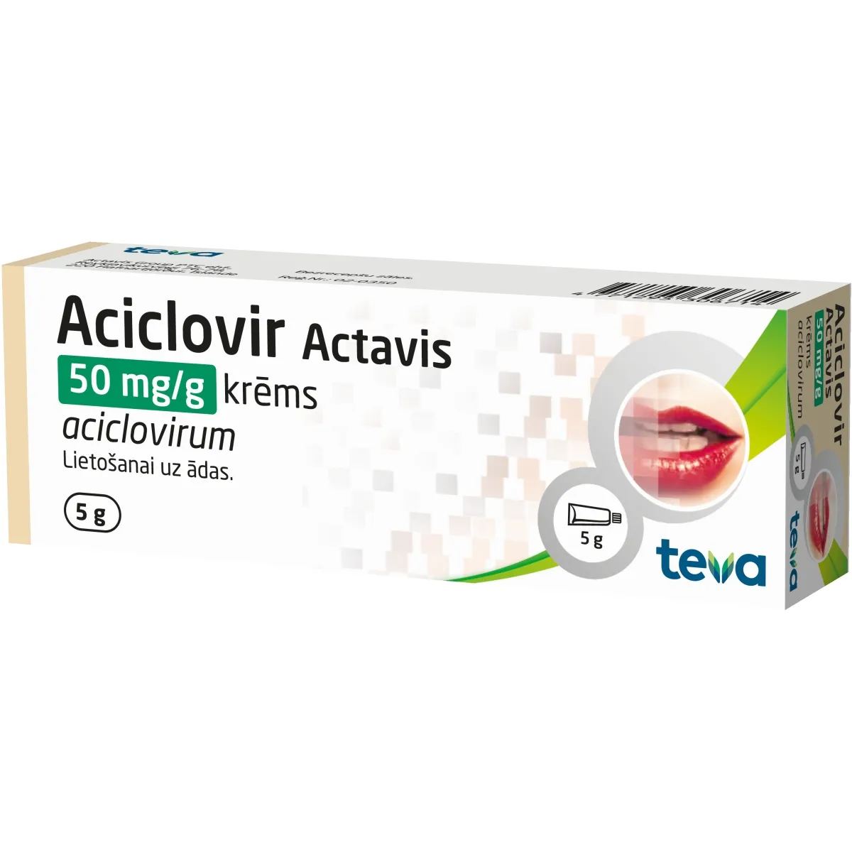 ACICLOVIR ACTAVIS 5% KRĒMS 5G - Produkta attēls