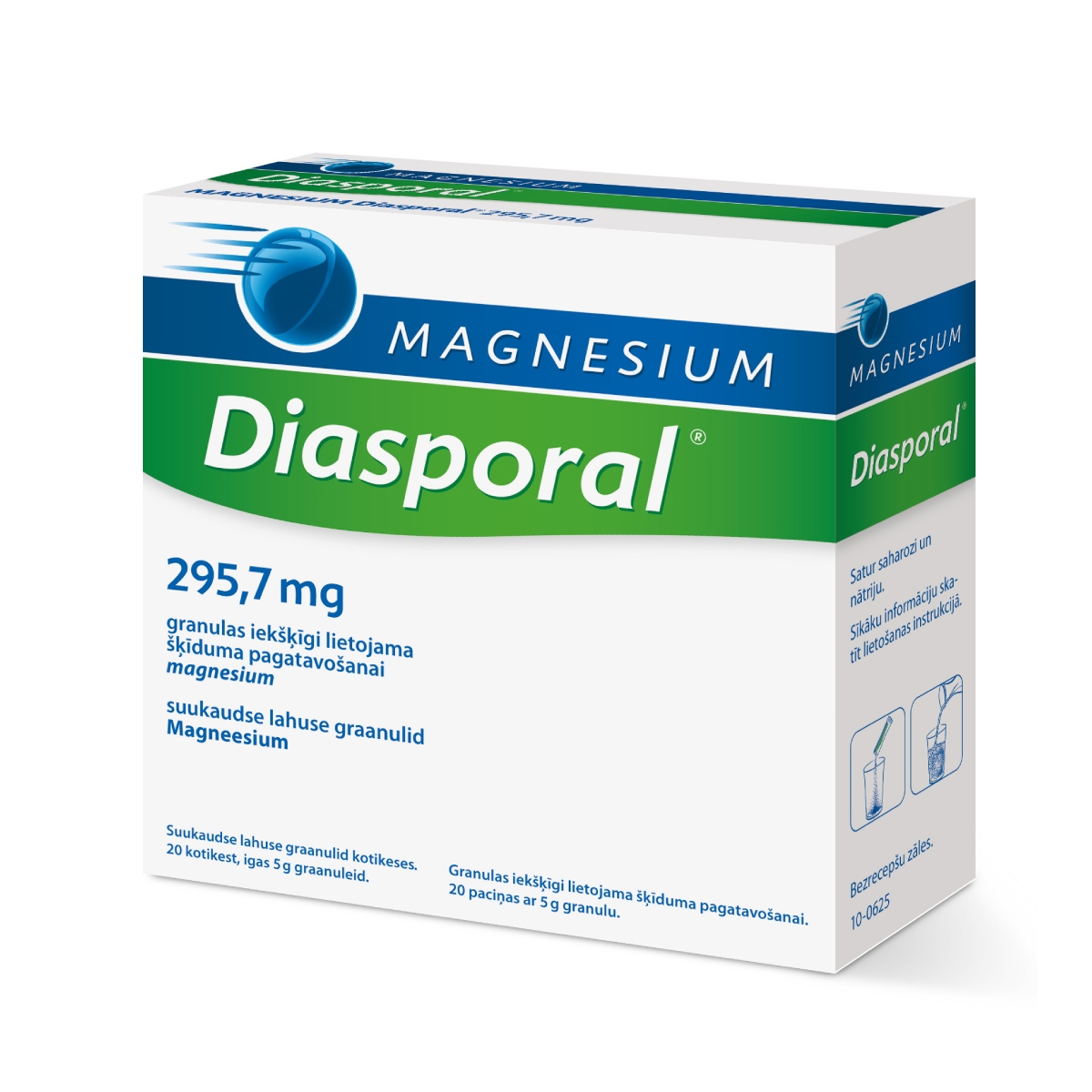 MAGNESIUM DIASPORAL 295.7MG GRANULAS N20 - Produkta attēls