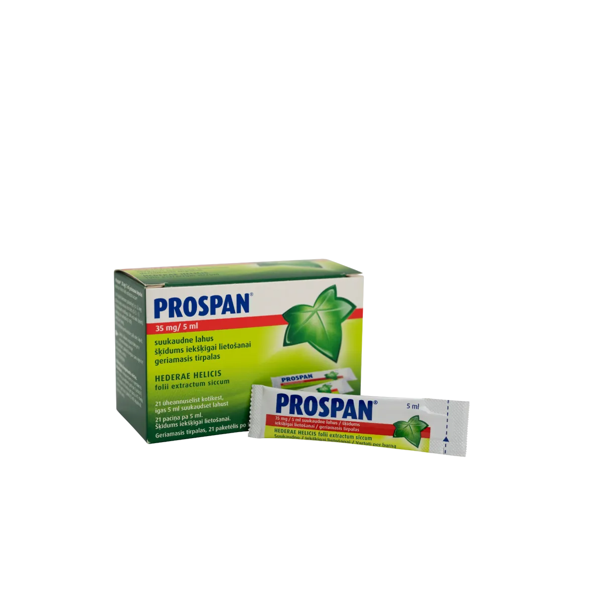 PROSPAN 35 mg/ 5 ml šķīdums paciņās, 21 gab. - Produkta attēls 1