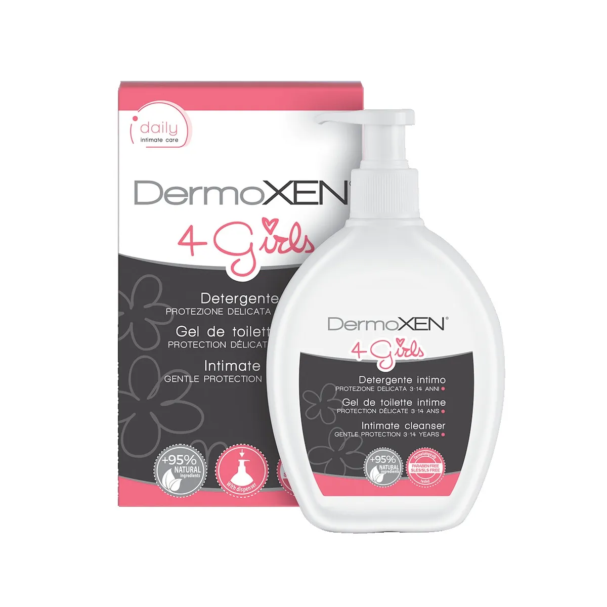 DERMOXEN 4 Girls intīmās higiēnas gels, 200 ml - Produkta attēls