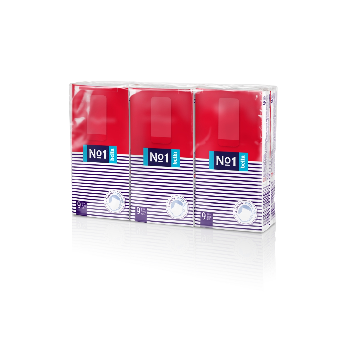 BELLA PREMIUM No1 papīra kabatlakatiņi, 9 gab. x 6 iepakojumi - Produkta attēls