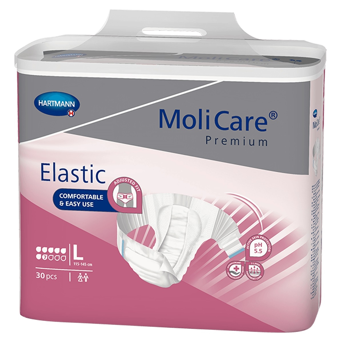 MOLICARE Premium Elastic autiņbikses (L izmērs, 7 piles), 30 gab - Produkta attēls