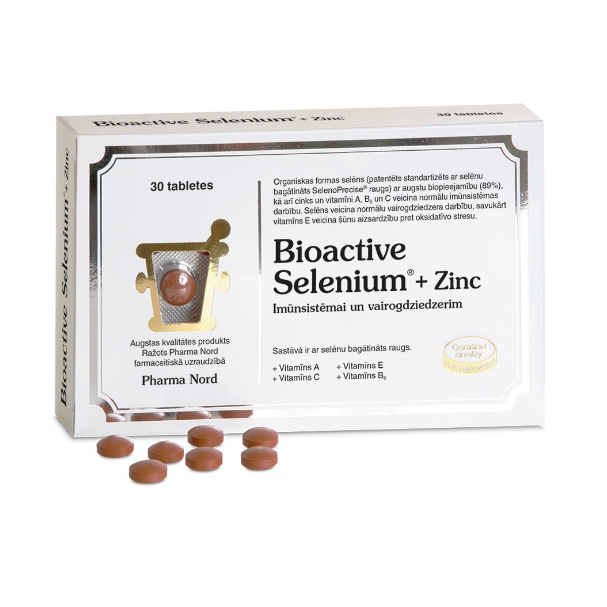 BIOACTIVE Selenium + Zinc tabletes, 30 gab. - Produkta attēls