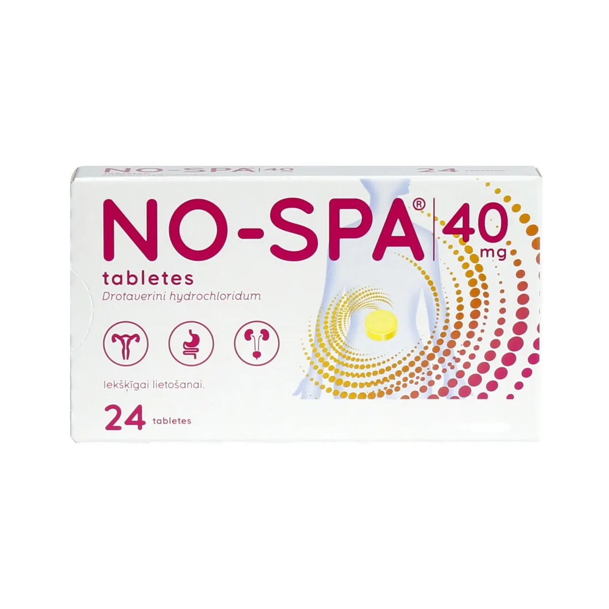 NO-SPA® 40 mg tabletes, 24 gab - Produkta attēls