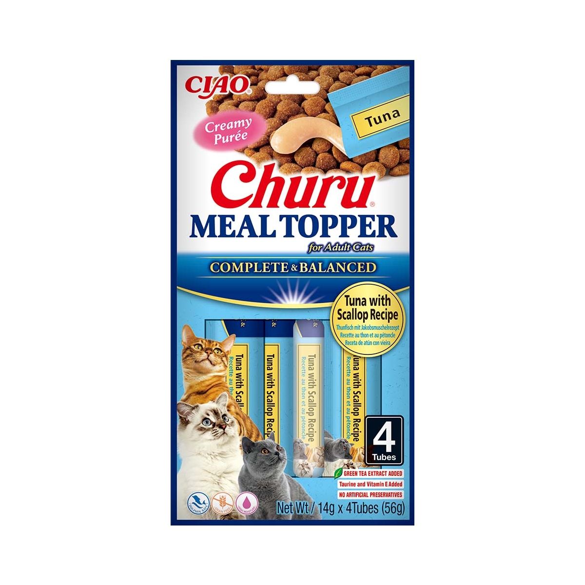 Churu Meal Topper mērce kaķiem, tuncis&ķemmītes 56g (14gx4) N12 - Produkta attēls