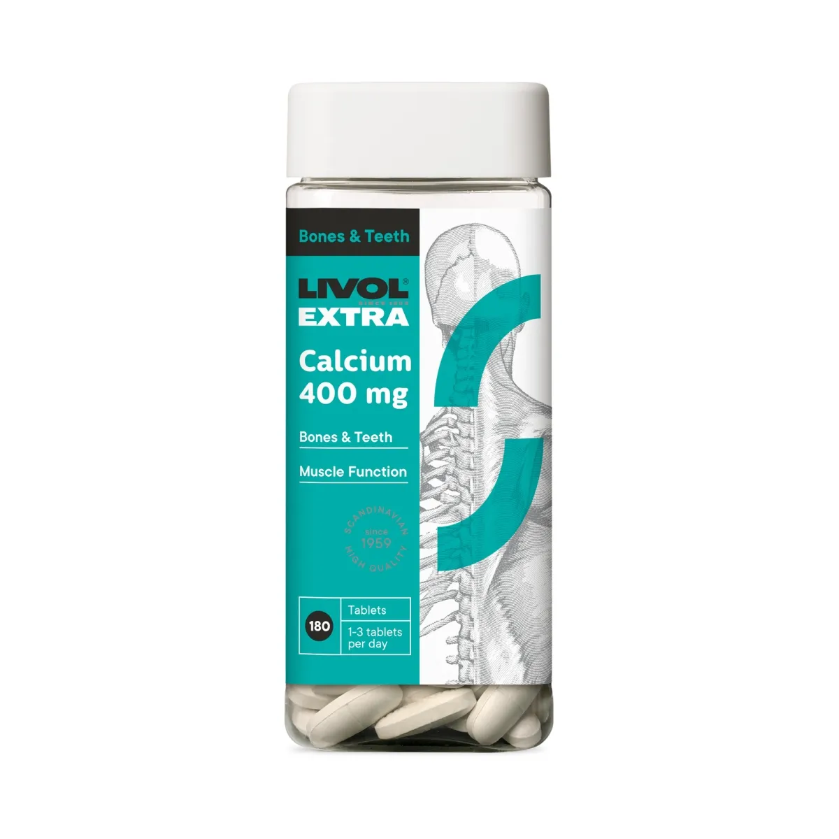 LIVOL Extra Calcium tabletes, 180 gab. - Produkta attēls