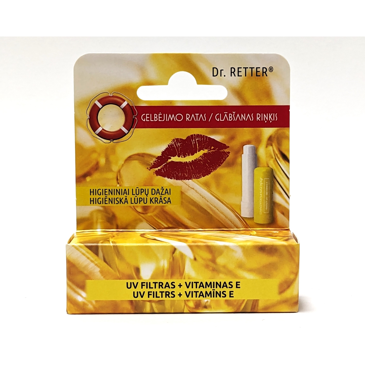 SPASATEĻNIJ KRUG Higiēniskā lūpu krāsa, UV filtrs + vitamīns E, 5 g - Produkta attēls