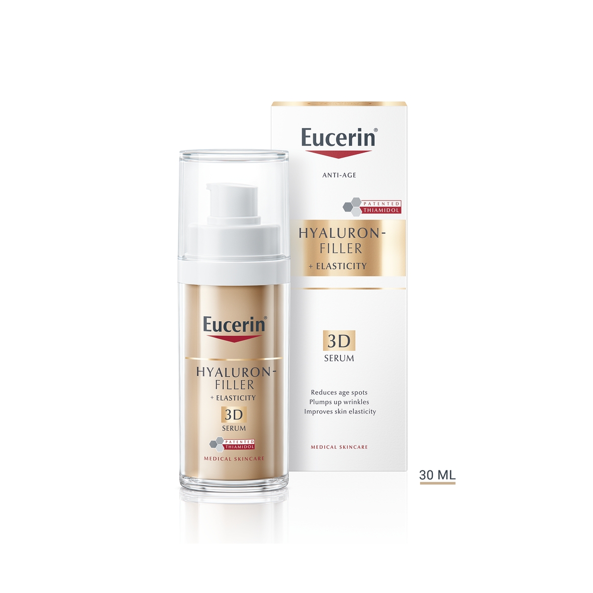 EUCERIN Hyaluron-Filler + Elasticity 3D serums, 30 ml - Produkta attēls