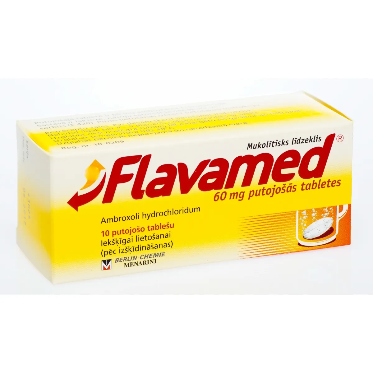 FLAVAMED 60 mg putojošās tabletes, 10 gab. - Produkta attēls