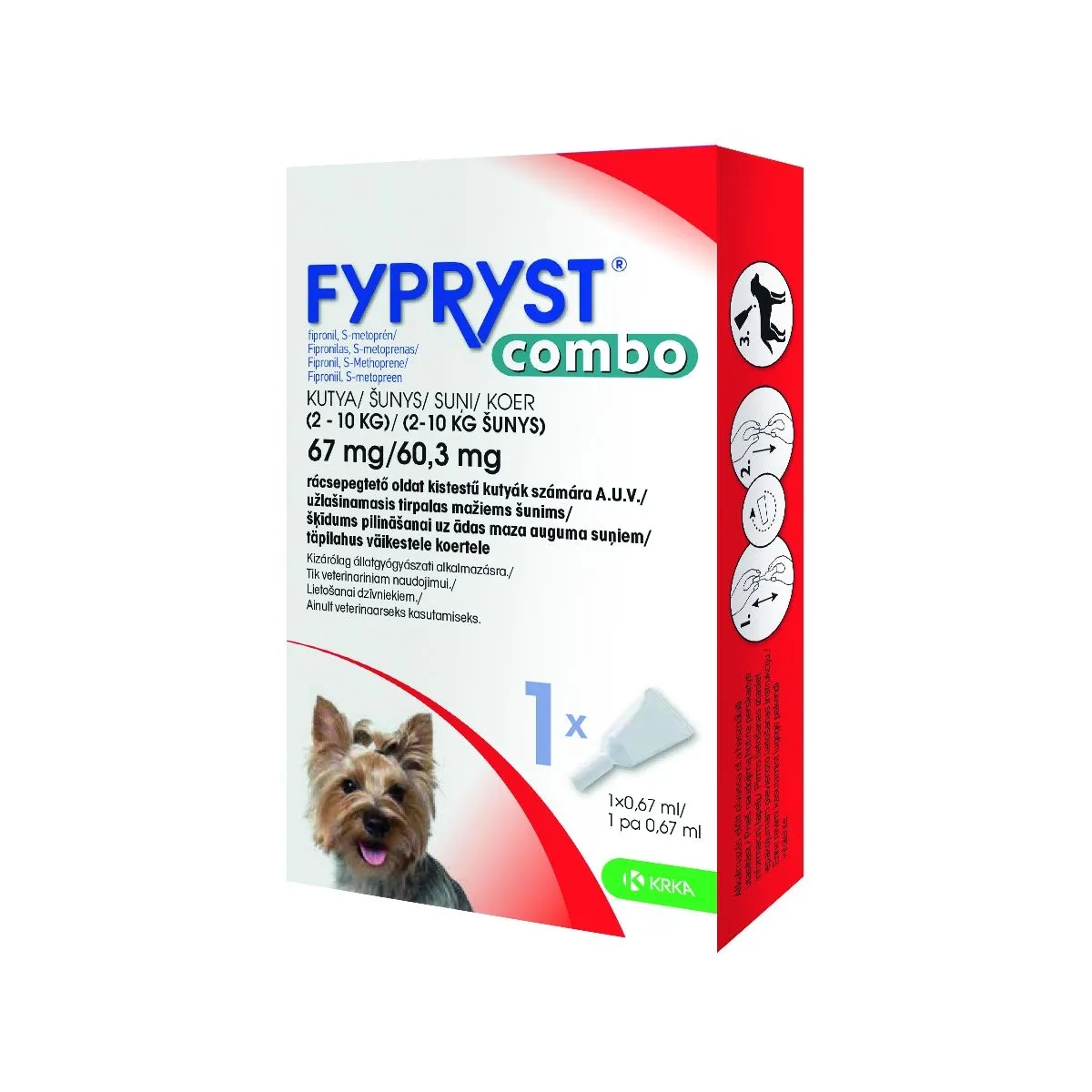 FYPRYST COMBO  67MG/60.3MG ŠĶĪD SUŅIEM (2-10KG) N1 - Produkta attēls