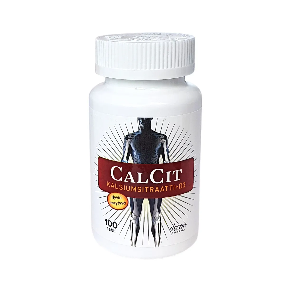 CalCit kalcija citrāts +D3 tabletes, 100 gab - Produkta attēls