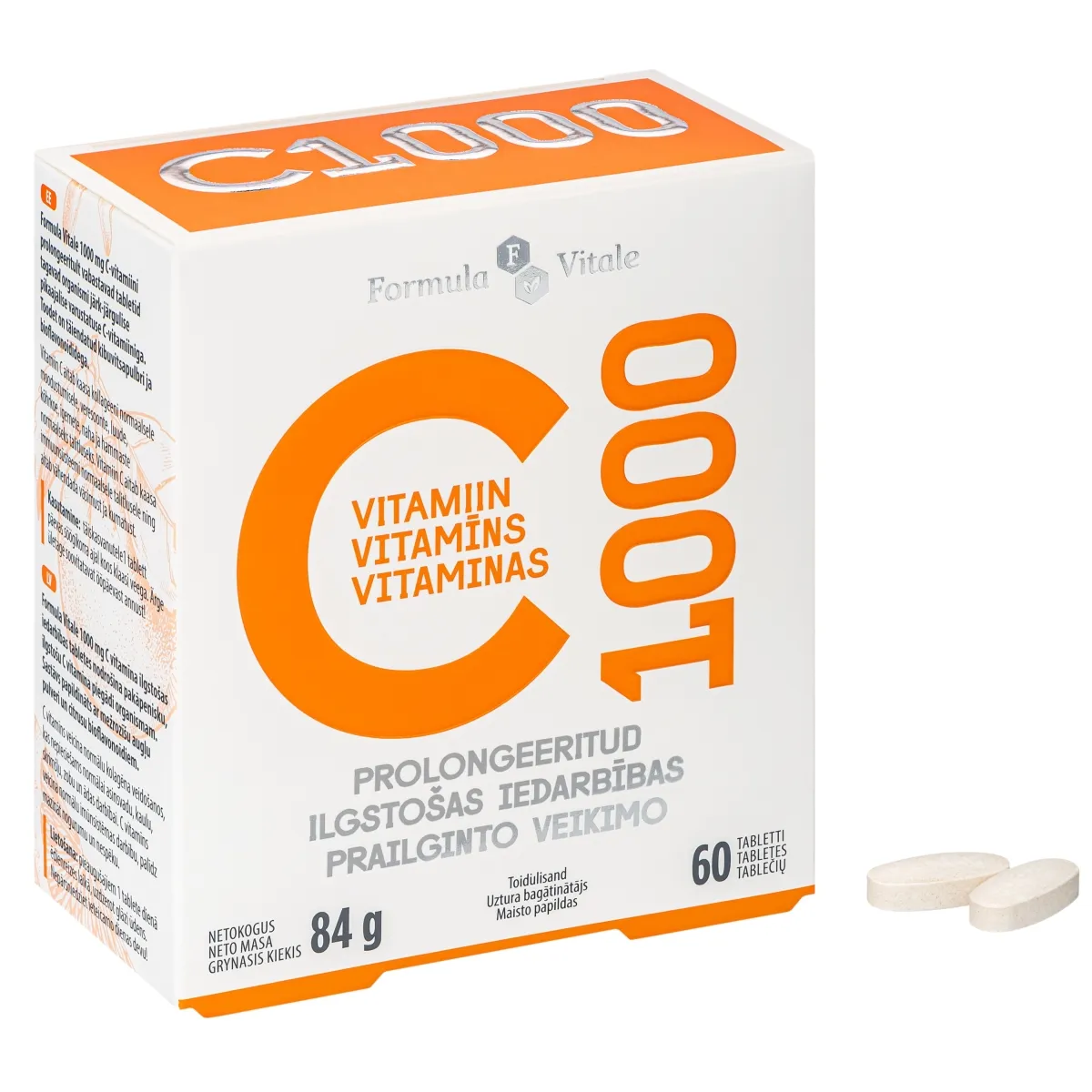 FORMULA VITALE C vitamīns Prolong 1000mg tabletes, 60 gab. - Produkta attēls