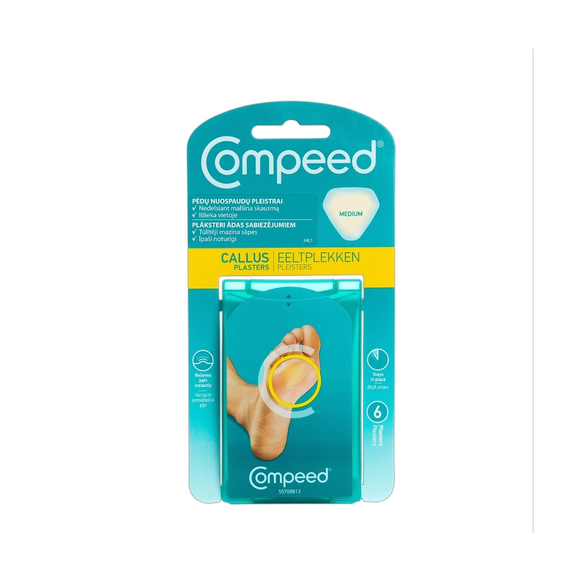COMPEED® plāksteri ādas sabiezējumiem, 6gb. - Produkta attēls