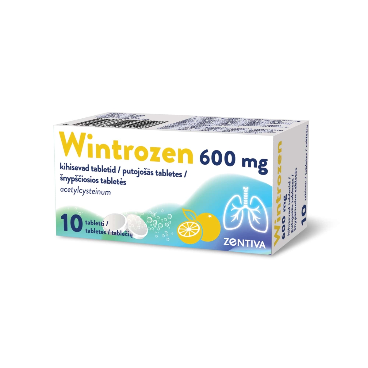 WINTROZEN 600 mg putojošās tabletes, 10 gab. - Produkta attēls
