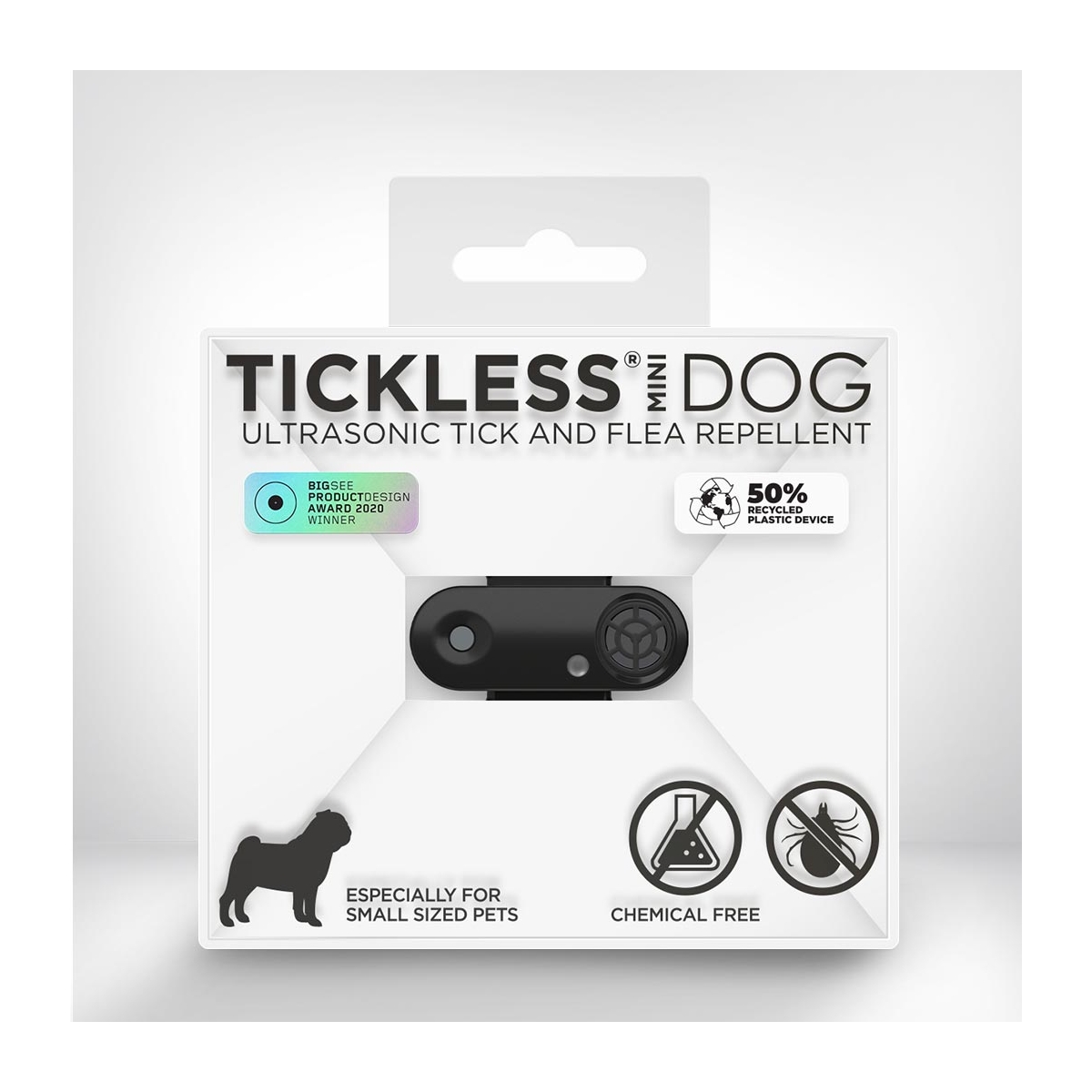 Tickless MINI Dog ultraskaņas repelenta ierīce, melna (USB lādējama) - Produkta attēls