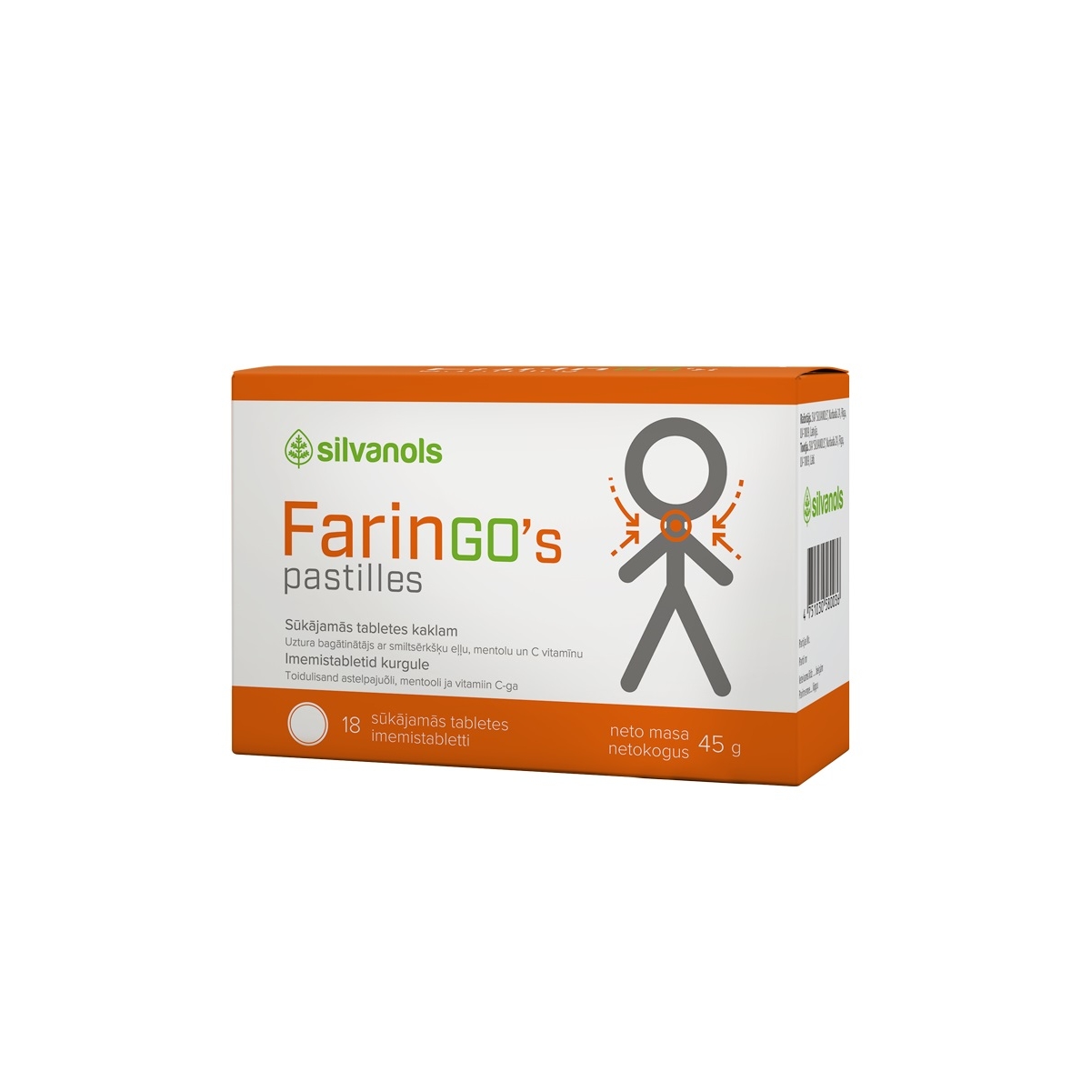 FARINGO pastilas, 18 gab. - Produkta attēls