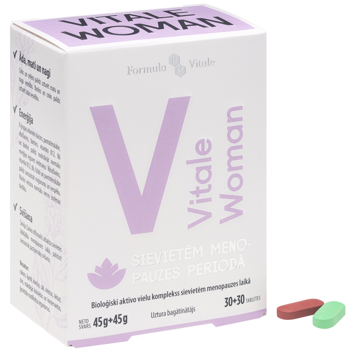 FORMULA VITALE WOMAN tabletes menopauzes periodā 30 + 30 gab. - Produkta attēls