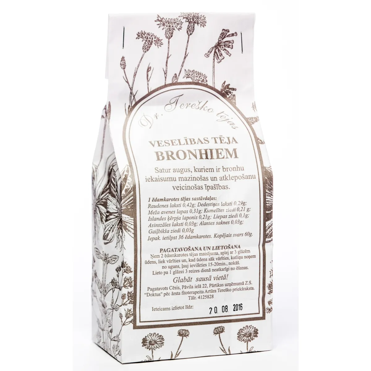 TEREŠKO tēja bronhiem, 62 g. - Produkta attēls