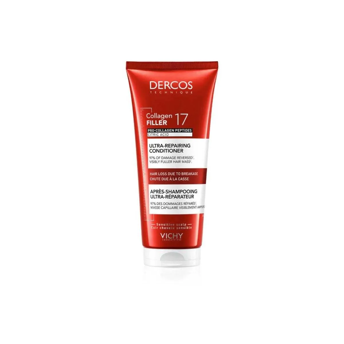 VICHY Dercos Collagen 17 Filler reģenerējošs kondicionieris, 200ml - Produkta attēls