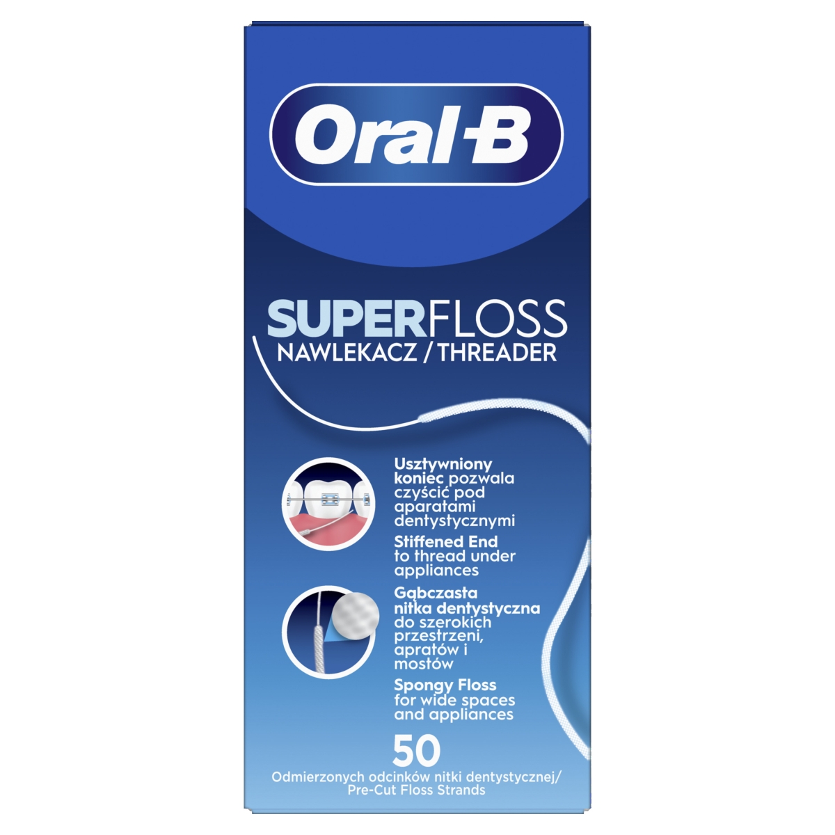ORAL-B Super floss zobu diegs, 50 gab. - Produkta attēls