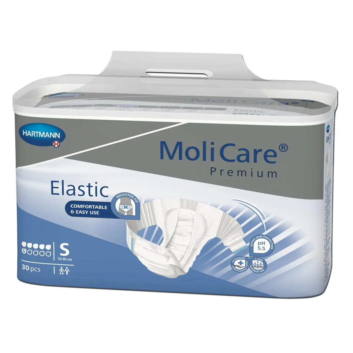 MOLICARE Premium Elastic autiņbikses (S izmērs, 6 piles), 30 gab - Produkta attēls
