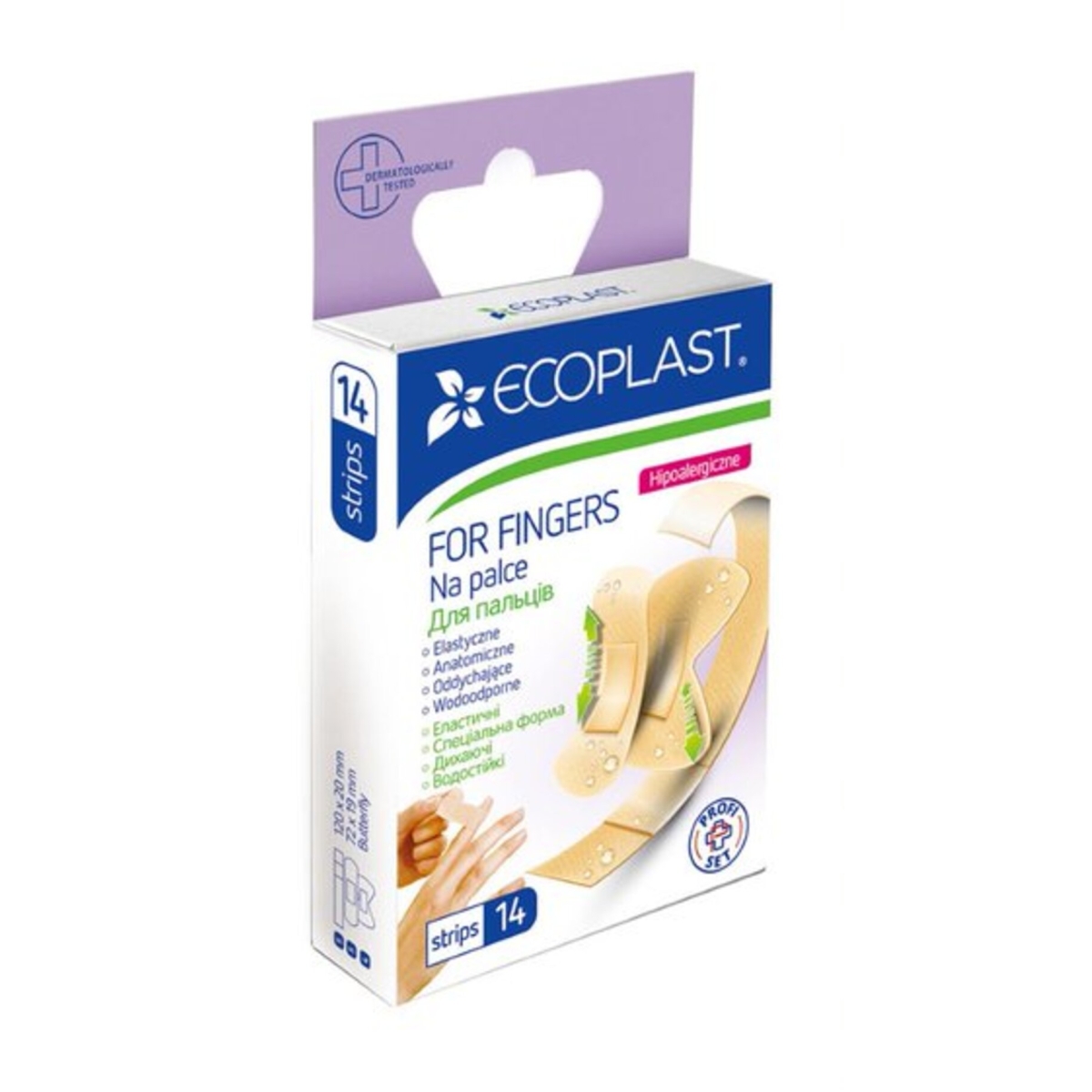 ECOPLAST ūdensizturīgs plāksteru komplekts pirkstiem (For fingers), 14 - Produkta attēls