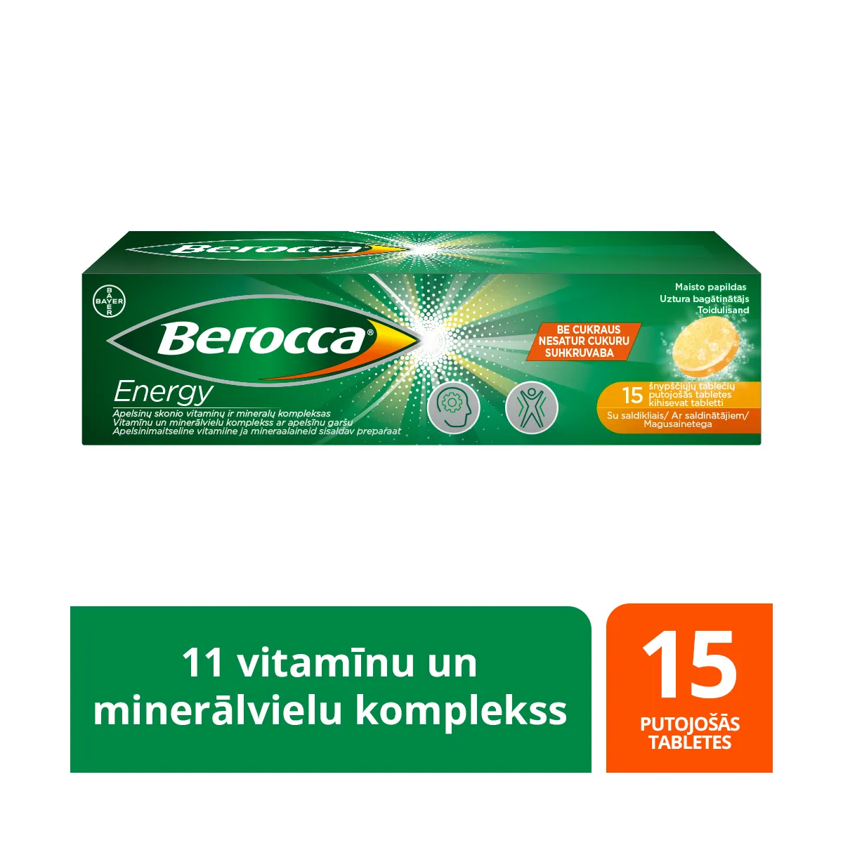 BEROCCA Energy putojošās tabletes, 15gab - Produkta attēls 1