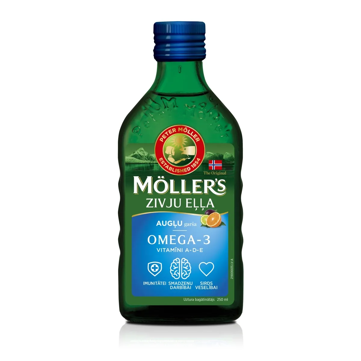 MOLLERS Zivju eļļa ar augļu garšu, 250ml - Produkta attēls