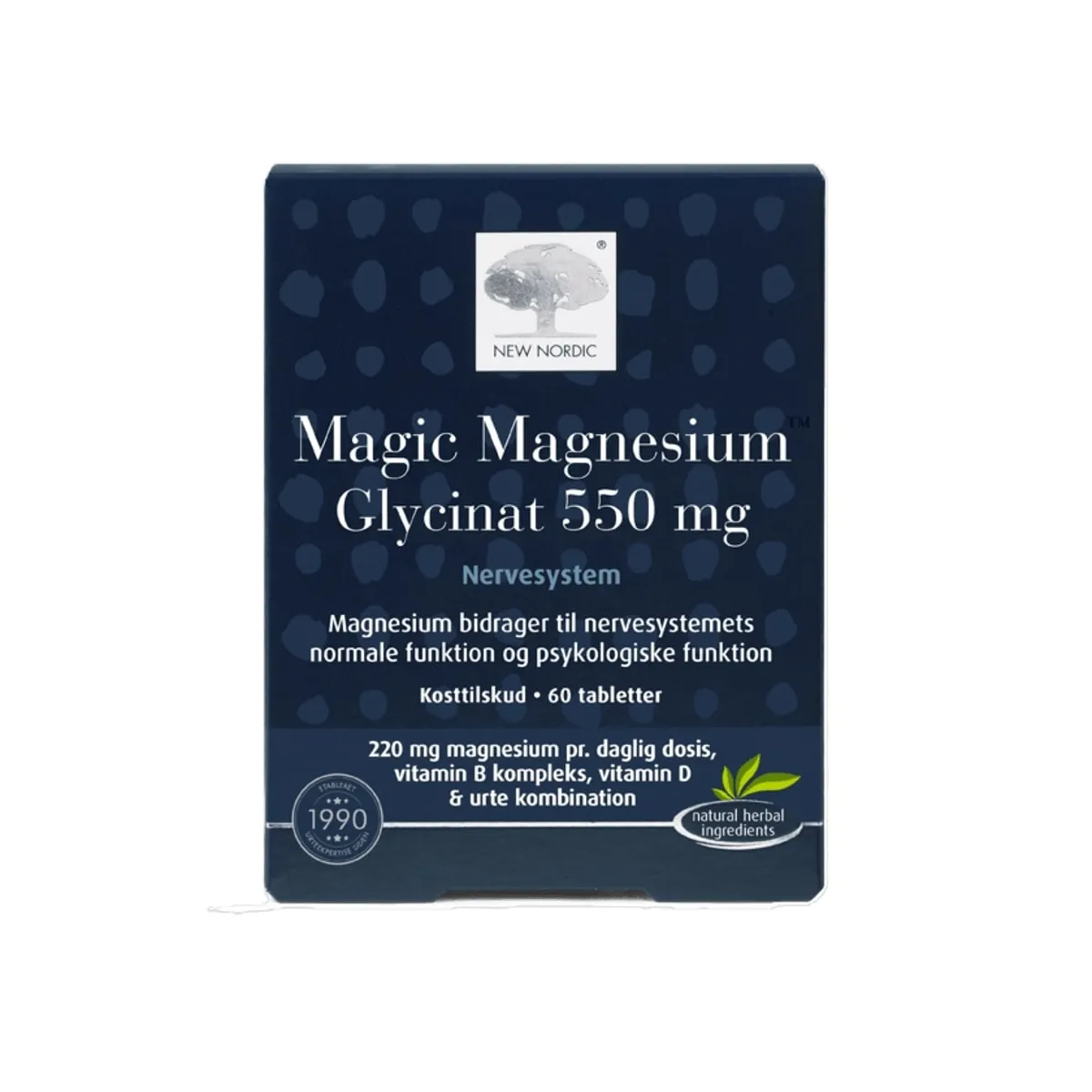 NEW NORDIC Magic Magnesium Glycinat tabletes, 60 gab. - Produkta attēls