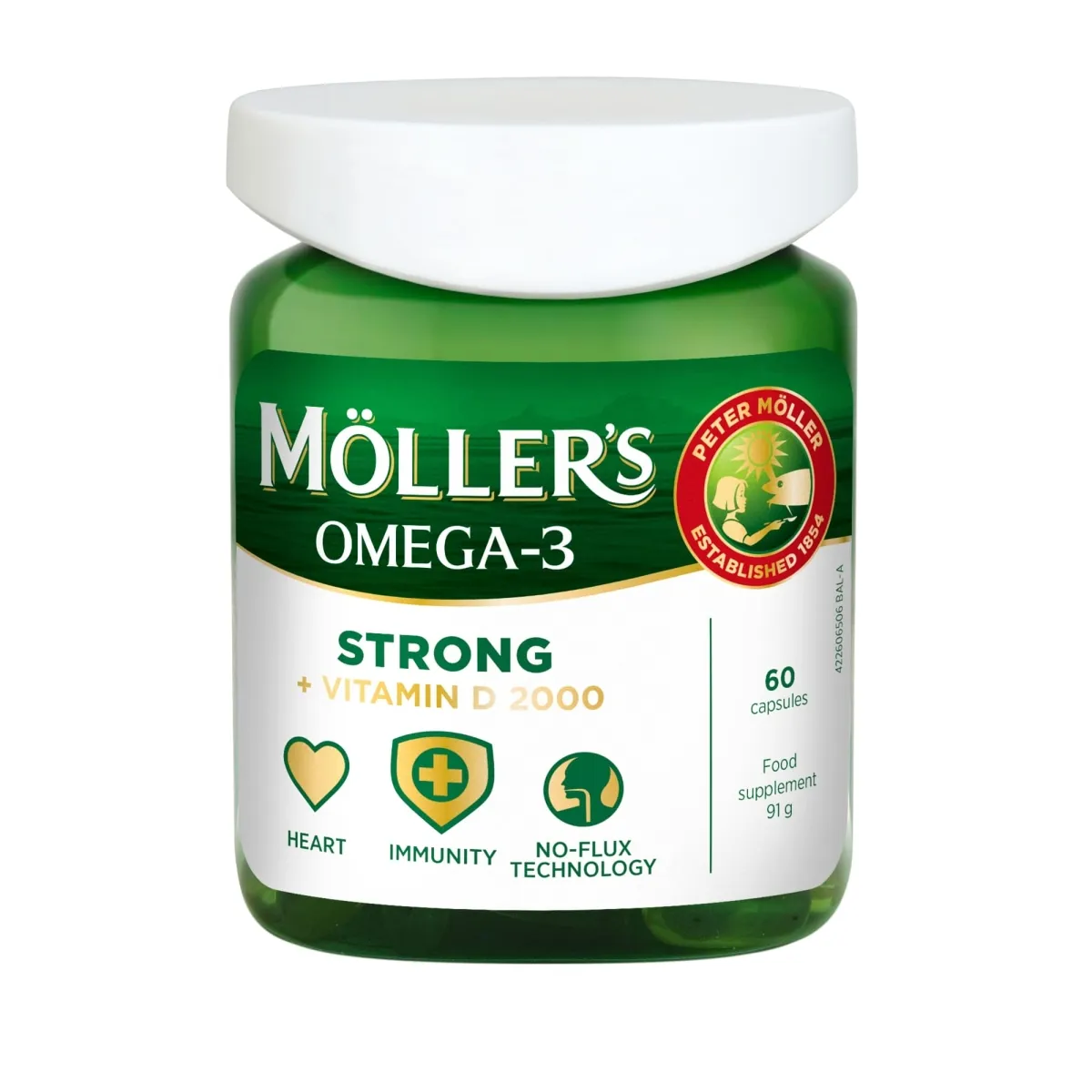 MOLLERS Strong + D 2000 IU kapsulas, 60 gab. - Produkta attēls