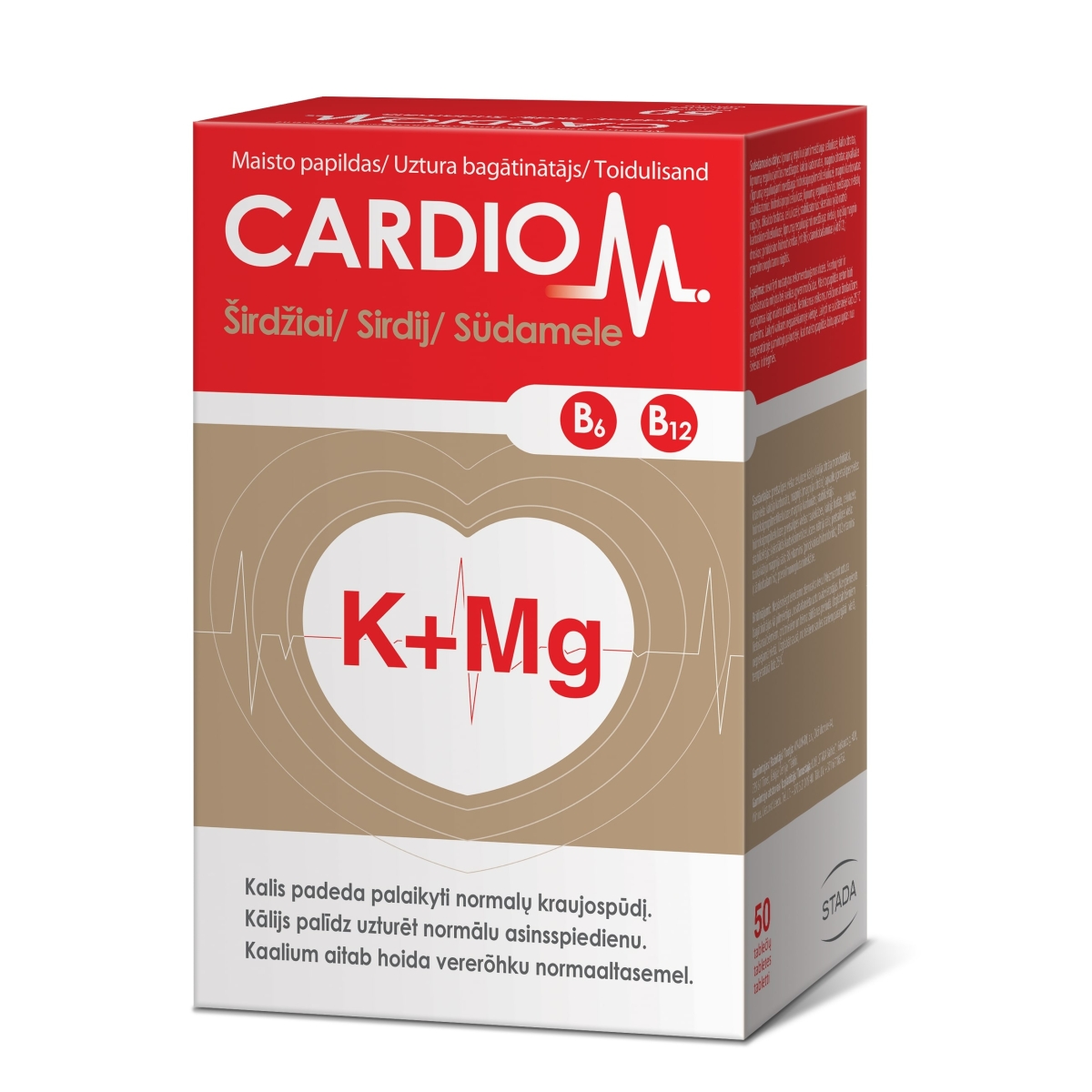 CARDIO M K+Mg tabletes, 50 gab. - Produkta attēls