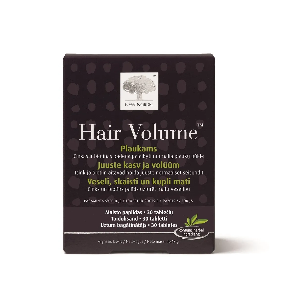 NEW NORDIC Hair Volume tabletes, 30 gab. - Produkta attēls