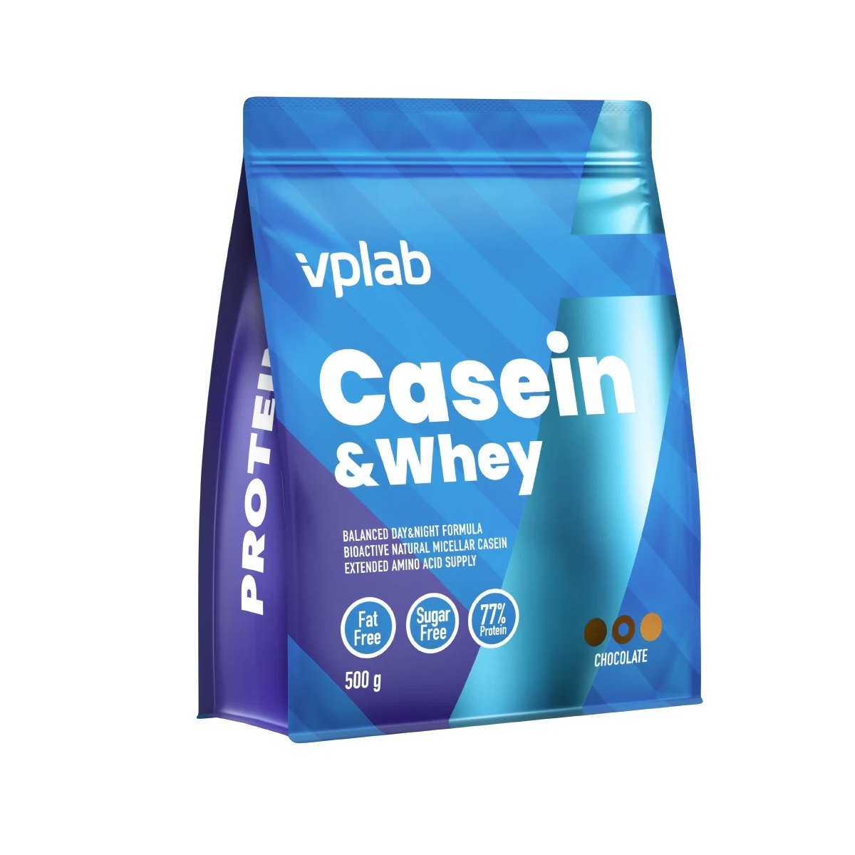 VPLAB Casein & Whey Chocolate Flavour pulveris, 500 g - Produkta attēls