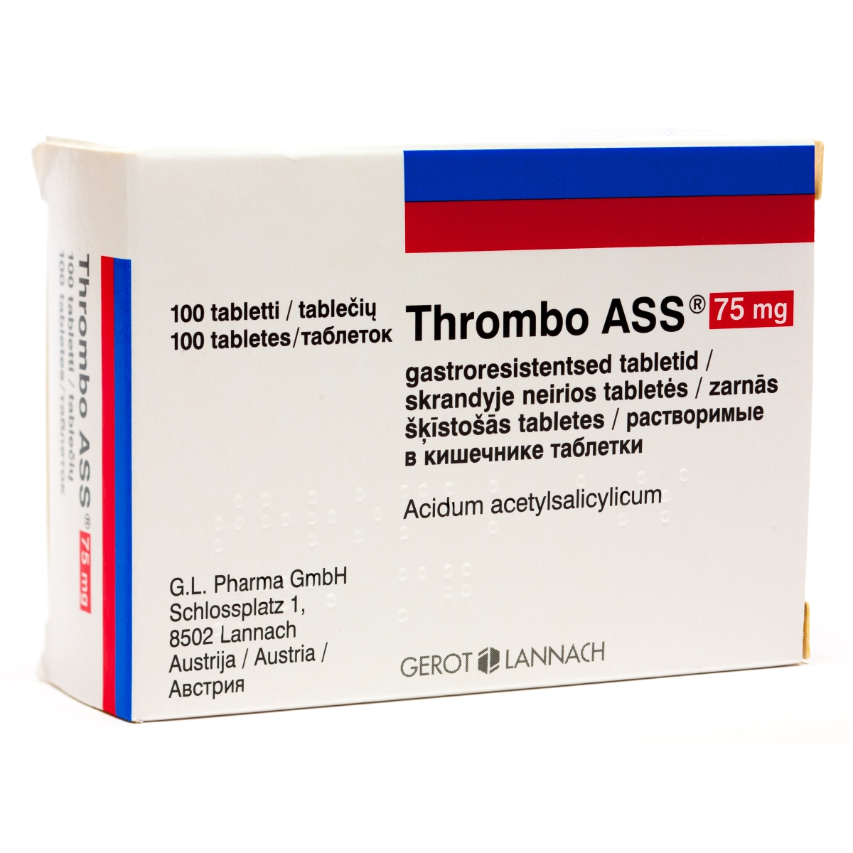 THROMBO ASS 75MG TABLETES N100 - Produkta attēls