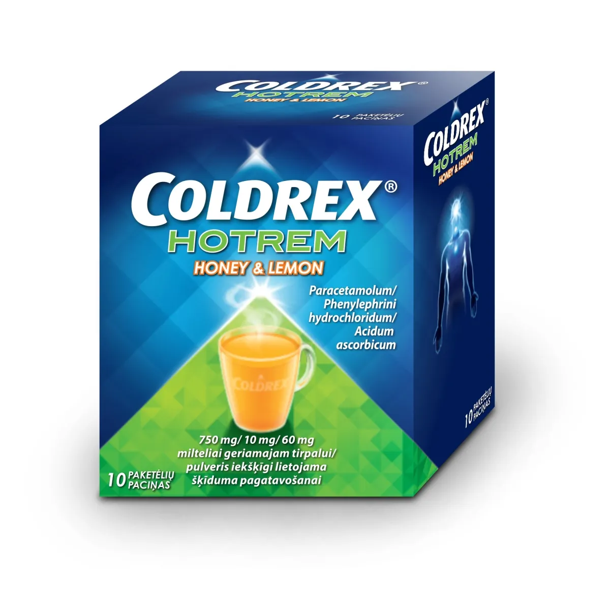 COLDREX Hotrem Honey&Lemon paciņas, 10 gab. - Produkta attēls