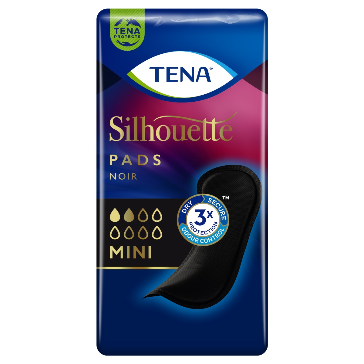 TENA Silhouette Noir Mini paketes melnā krāsā, 18 gab. - Produkta attēls
