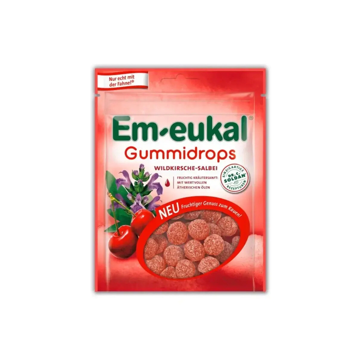 EM-EUKAL ķirsis- salvija Gummidrops ledenes, 90 g. - Produkta attēls