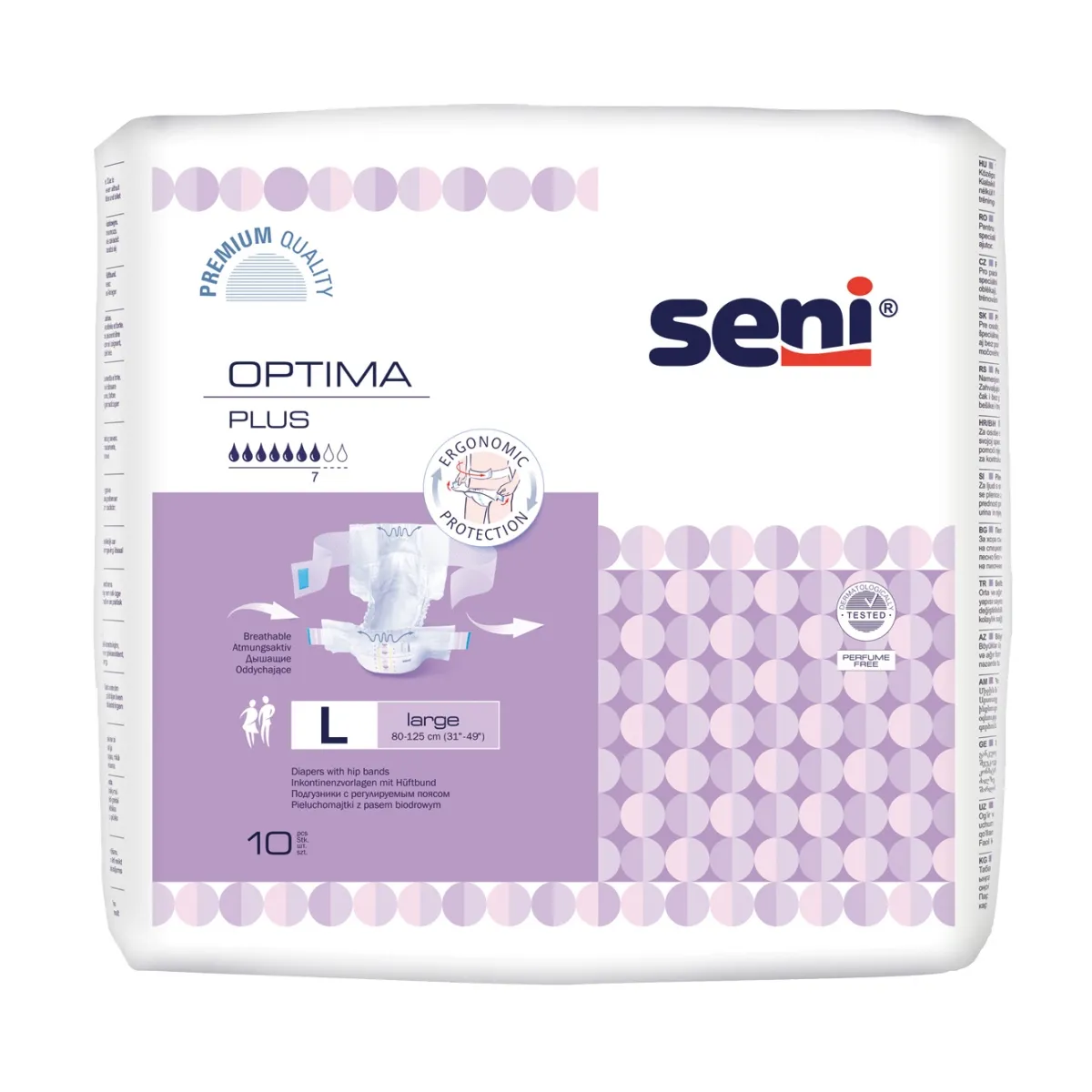 SENI OPTIMA PLUS jostbikses pieaugušajiem, L izmērs, 10 gab. - Produkta attēls